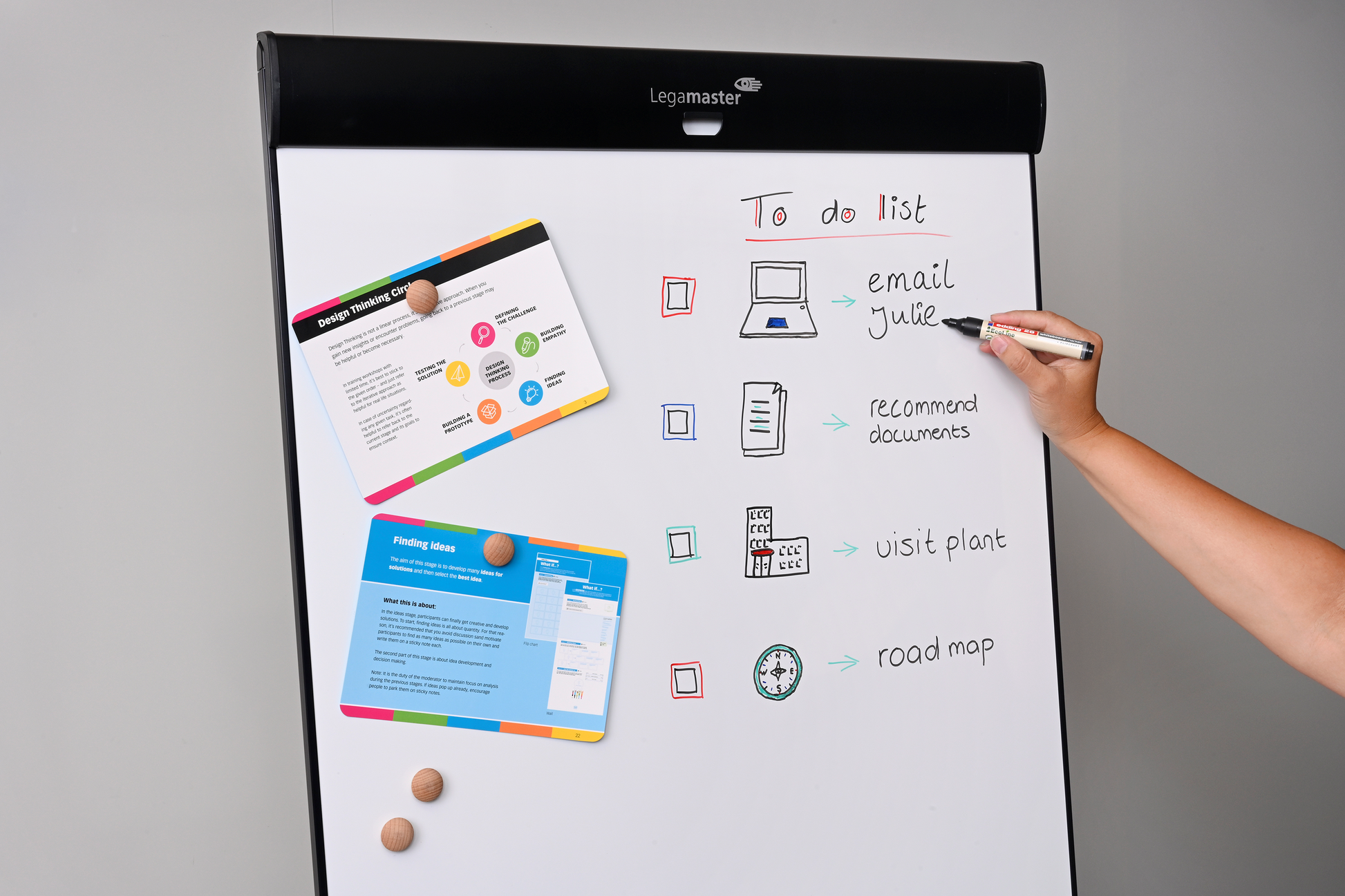 Legamaster Flipchart-Block SKETCH PRO – 72 × 205 cm, schwarz, Stahl