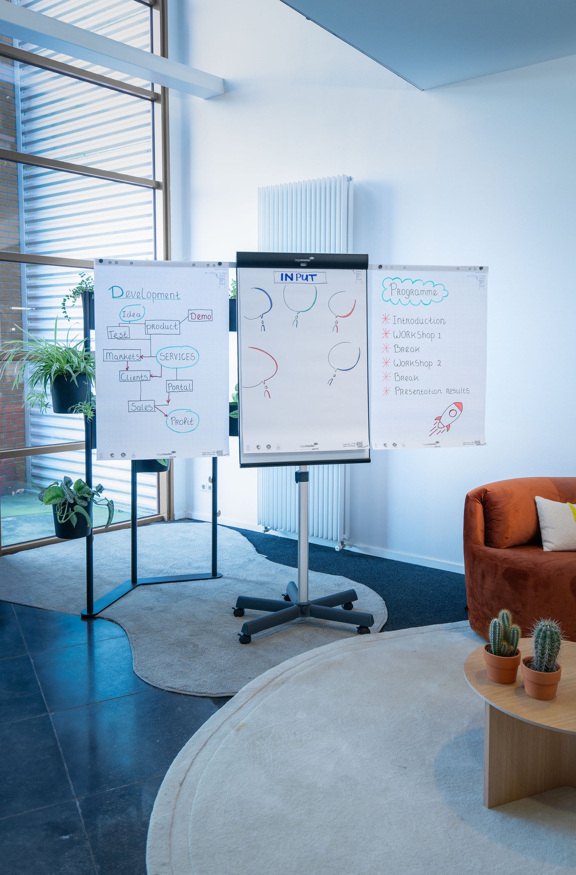 Legamaster Flipchart-Block SKETCH PRO – 72 × 205 cm, schwarz, Stahl
