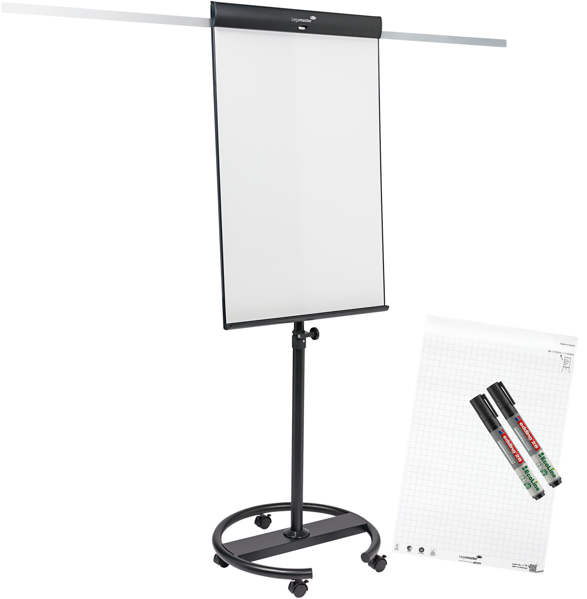 Legamaster Flipchart SKETCH PRO – 105 × 68 cm, schwarz