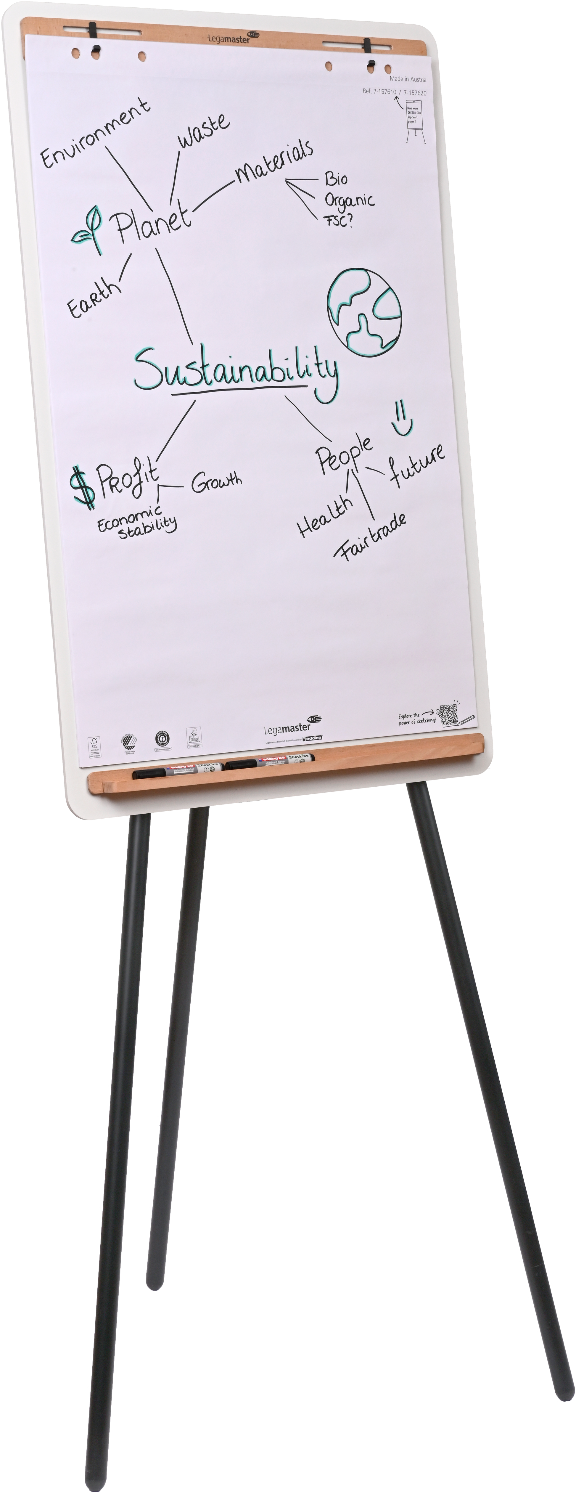 Legamaster Flipchart-Block SKETCH Infinite – 69 × 205 cm, weiss, Stahl