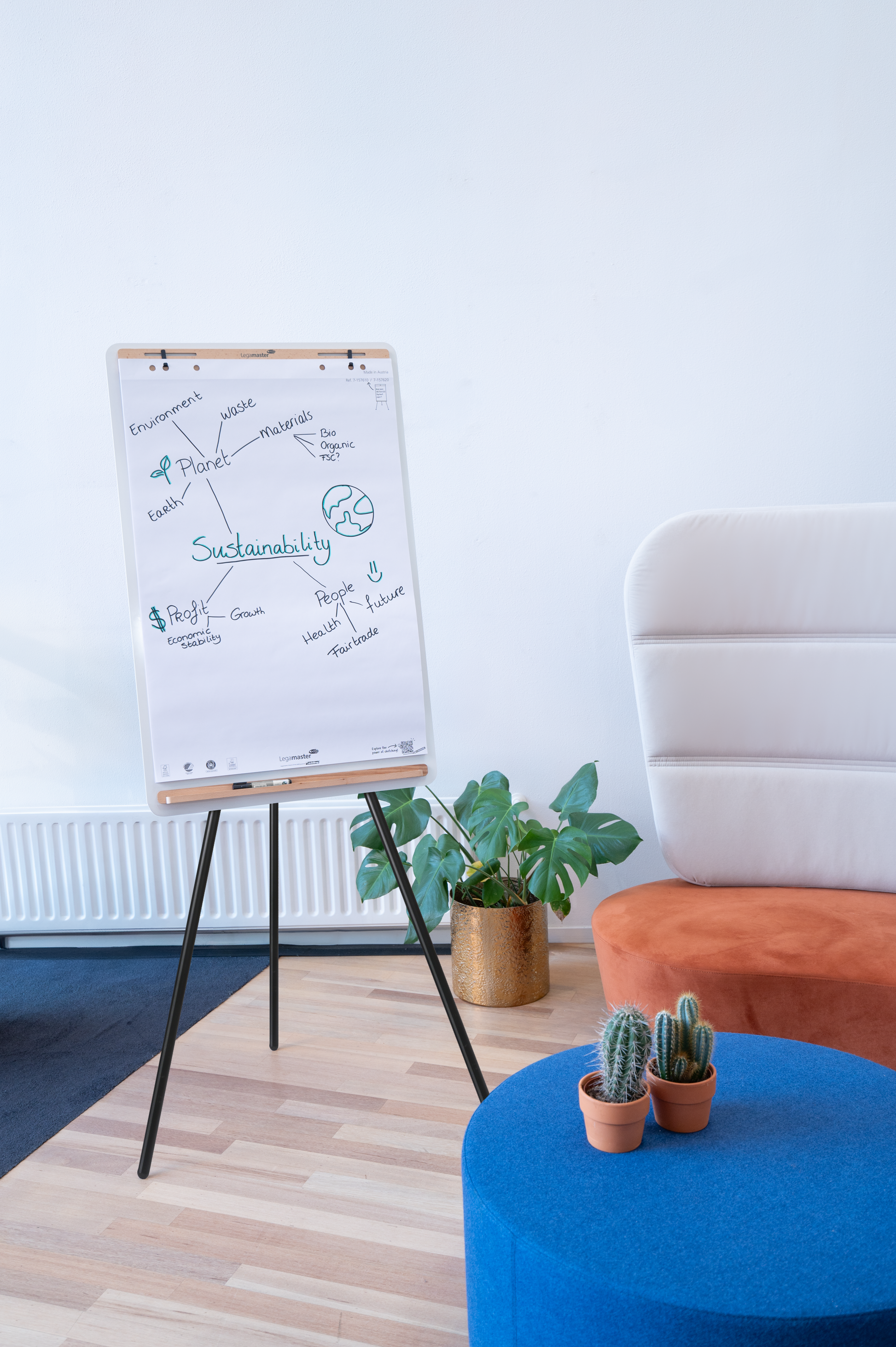 Legamaster Flipchart-Block SKETCH Infinite – 69 × 205 cm, weiss, Stahl