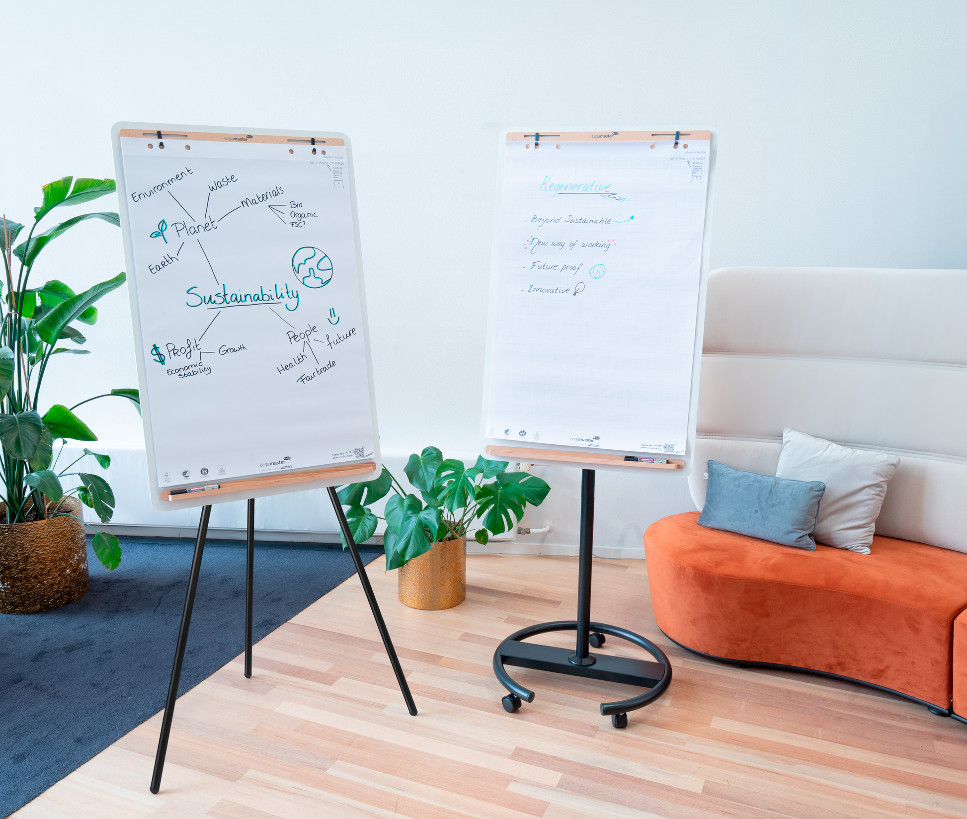 Legamaster Flipchart SKETCH Infinite – 69 × 205 cm, weiss, magnetisch emaillierte CeramicSteel