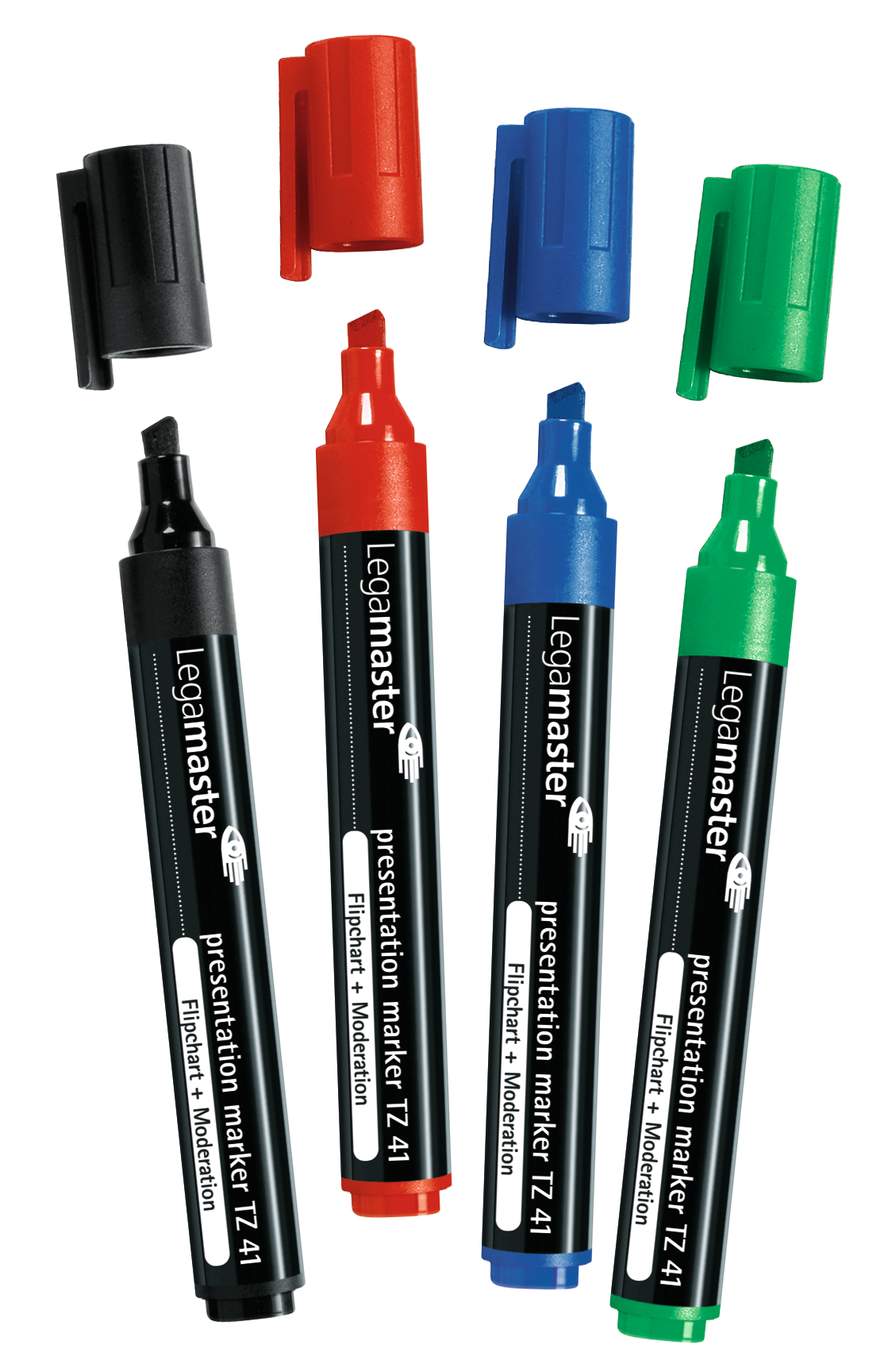 Legamaster Flipchart-Marker TZ 41 – Keilspitze 2-5 mm – Sortiert – 4er-Set