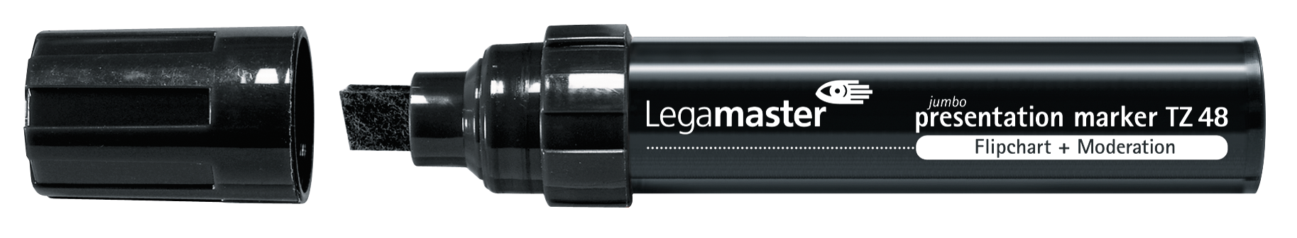 Legamaster TZ48 Flipchart-Marker – Keilspitze 4–12 mm, Schwarz, 10 Stk., Cap-Off – für Flipcharts/Papier