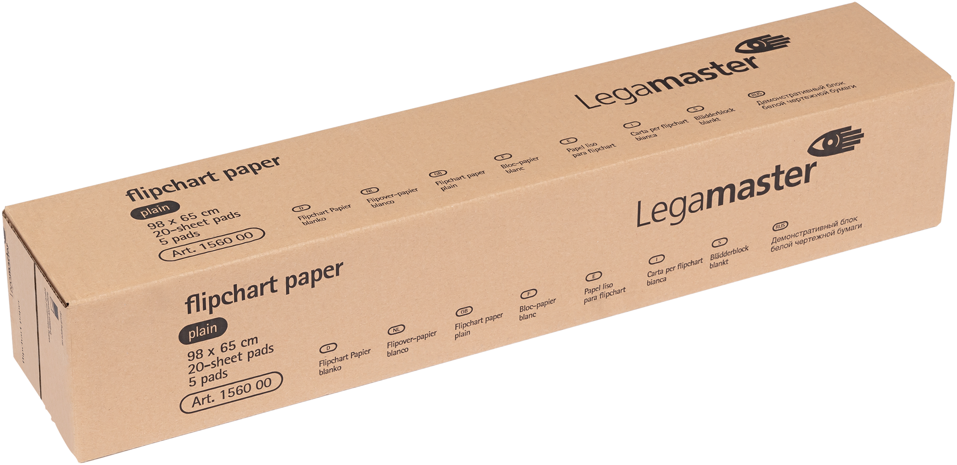 Legamaster Flipchartblock Blanko – 65 × 98 cm, 20 Blatt, 80 g/m², 6-fach Lochung
