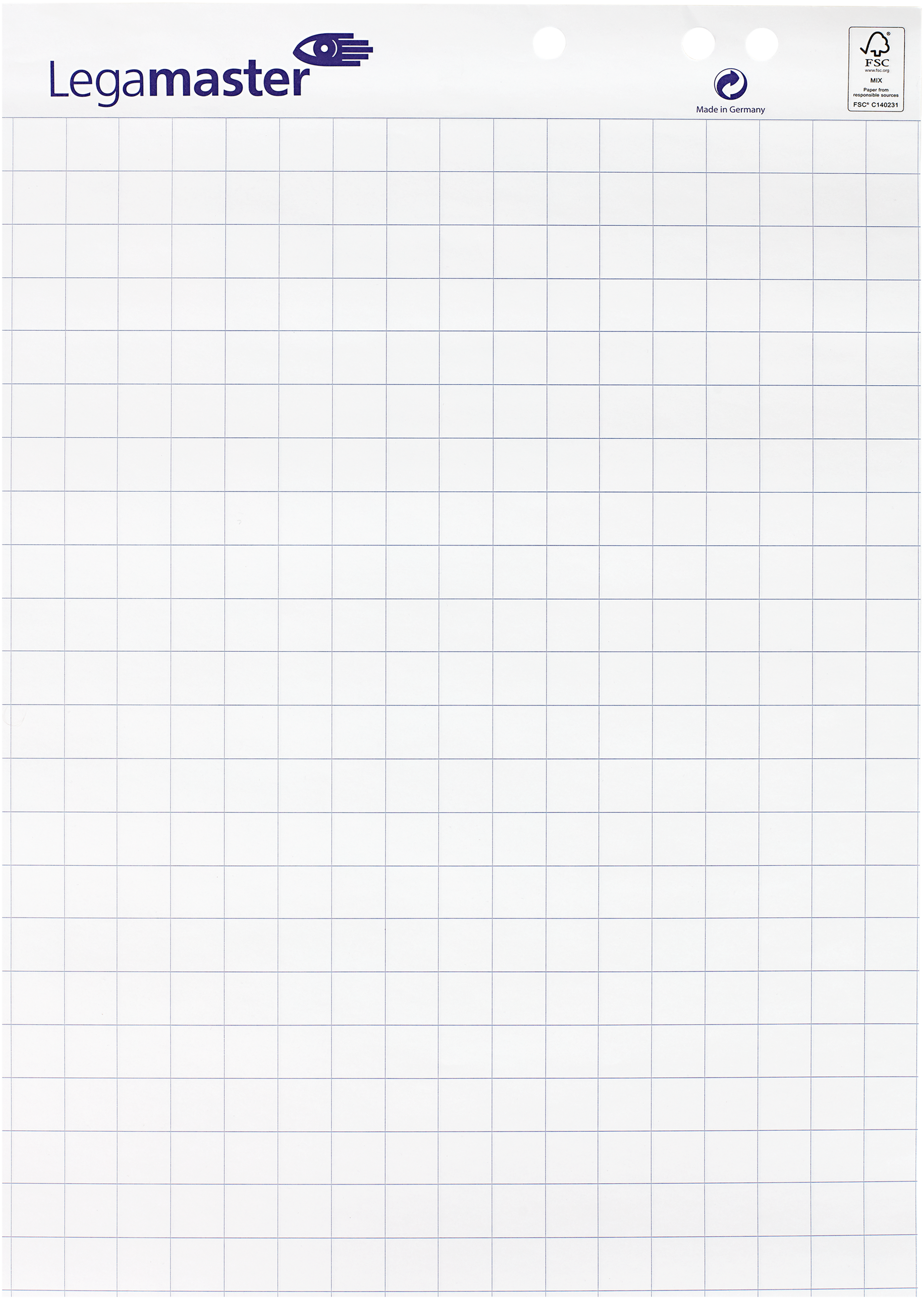 Legamaster Flipchart-Block – 65 × 98 cm, 20 Blatt/Block, 5 Blöcke, kariert, weiss, Papier, perforiert
