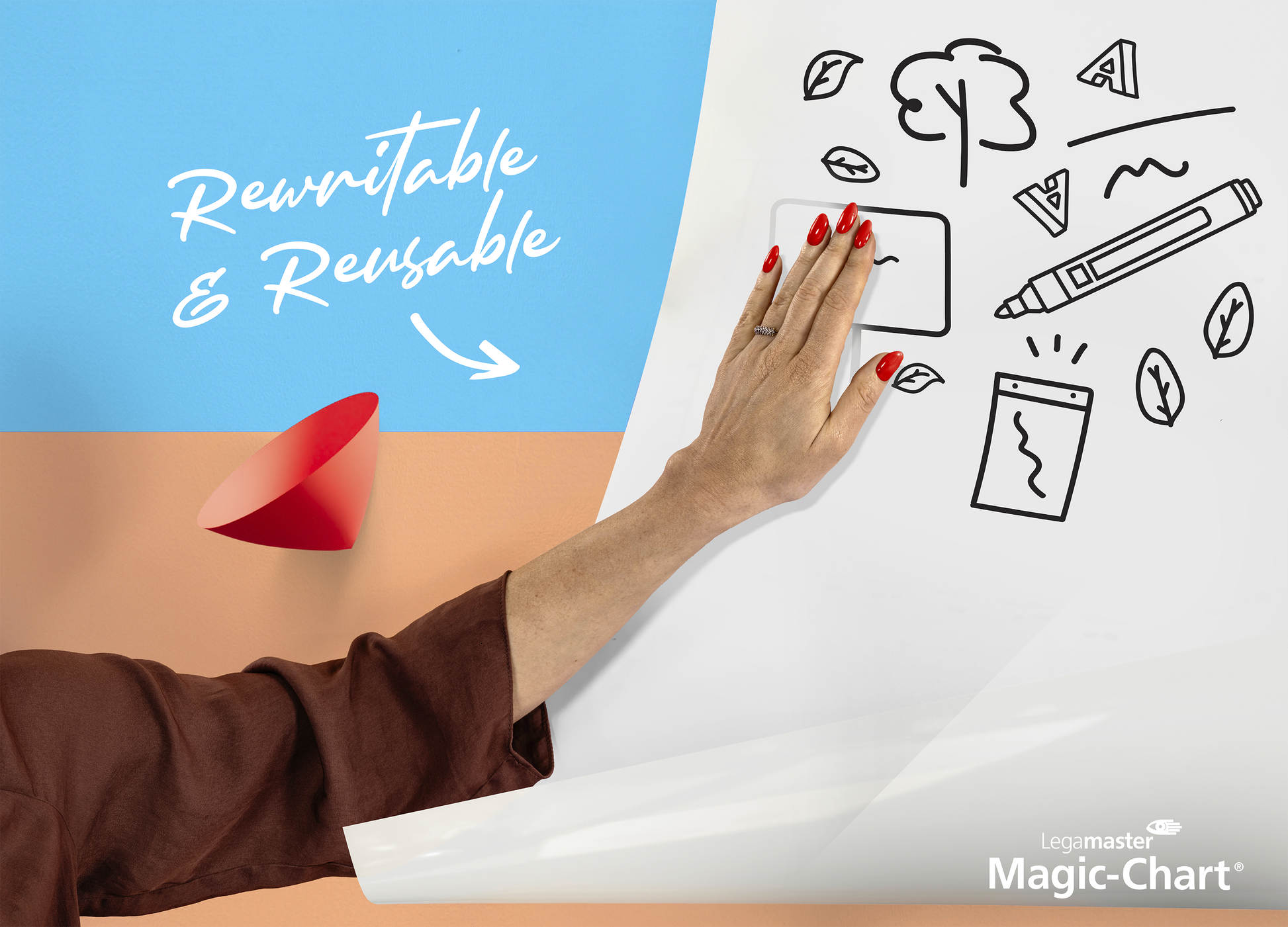 Legamaster Whiteboard – 60 × 80 cm, Wandmontage, inkl. Marker – 25-teilig