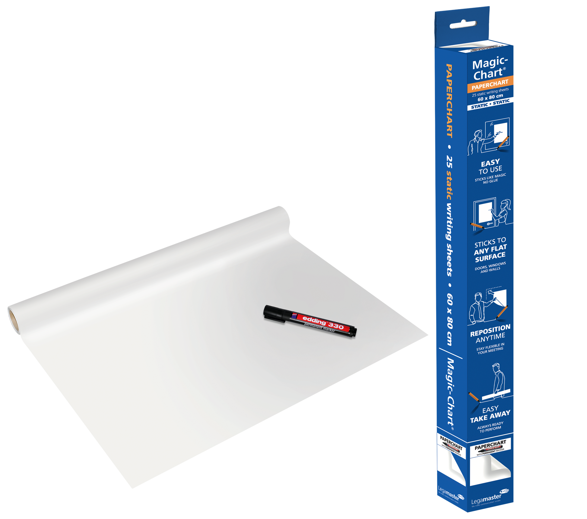 Legamaster Magic-Chart Selbstklebende Flipchartfolie – 60 × 80 cm, perforiert