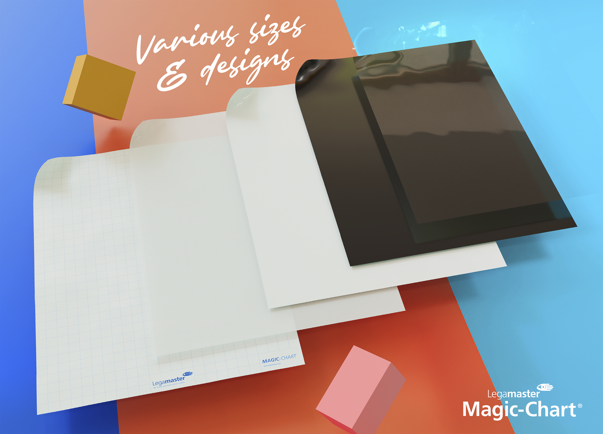 Legamaster Whiteboard – 60 × 80 cm, Wandmontage, inkl. Marker – 25-teilig