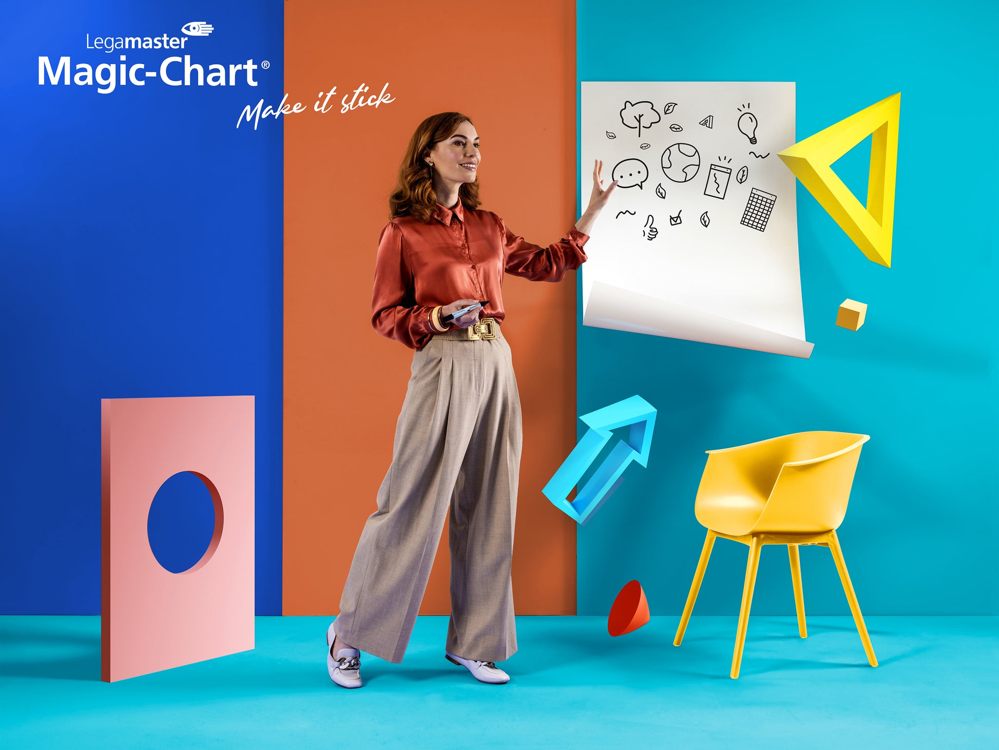Legamaster Whiteboard – 60 × 80 cm, Wandmontage, inkl. Marker – 25-teilig