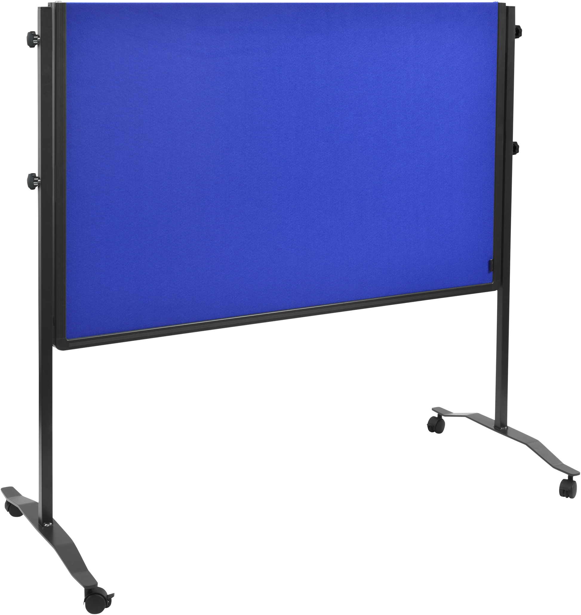 Legamaster Moderationswand – Filz, mit Rollen, doppelseitig – 120 × 150 cm – Marineblau, Alurahmen