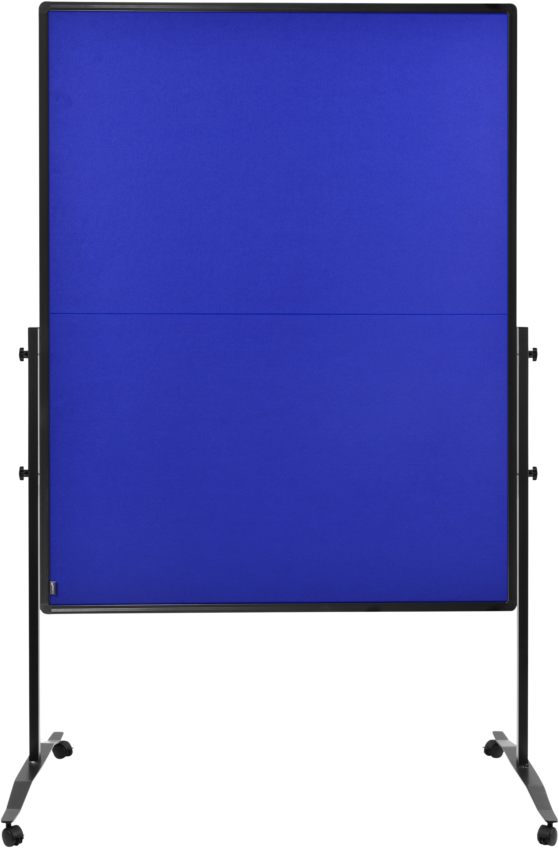 Legamaster Moderationswand – Filz, mit Rollen, doppelseitig – 120 × 150 cm – Marineblau, Alurahmen