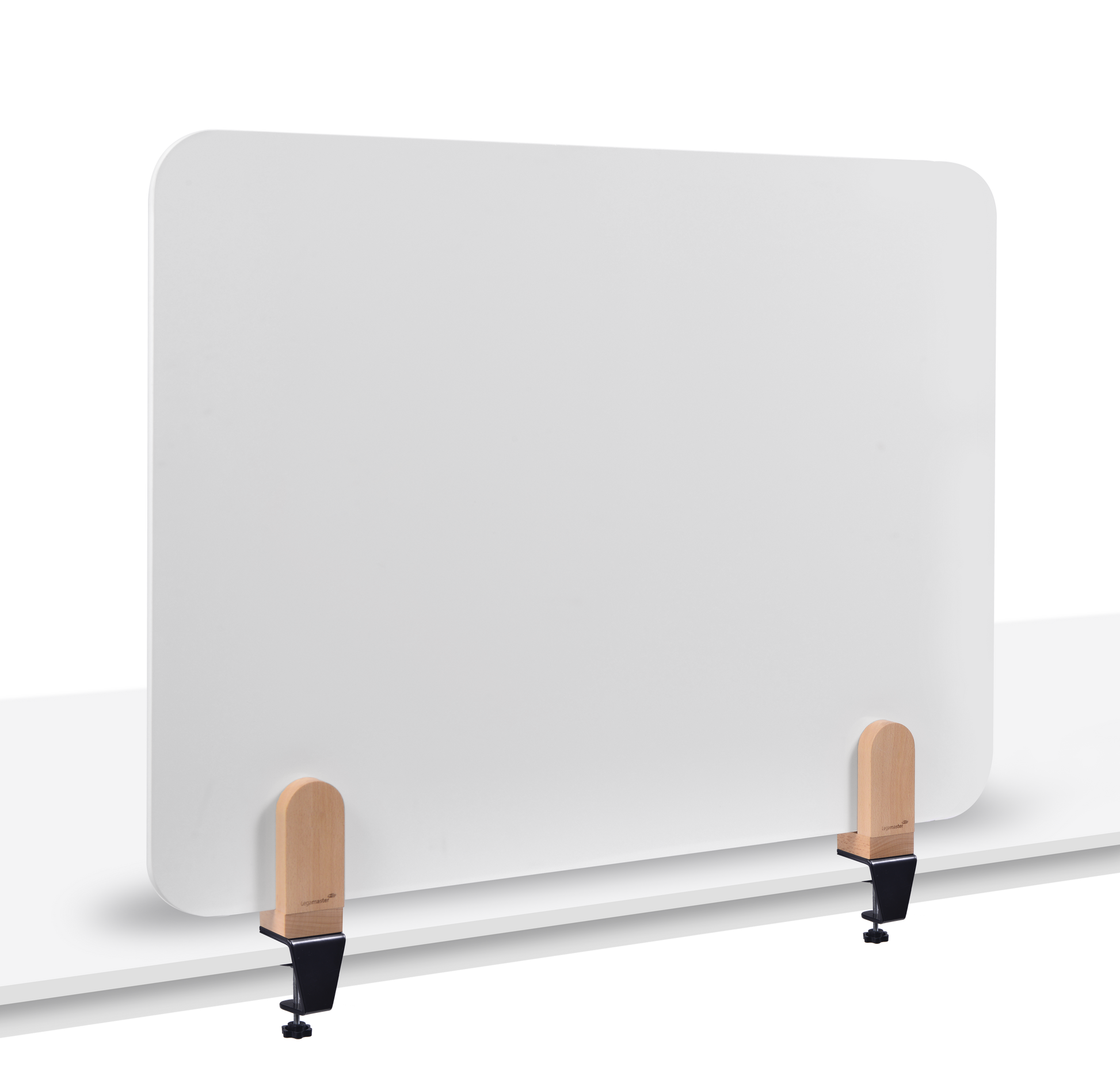 Legamaster Tischtrennwand ELEMENTS – 800 × 600 mm, Stahl, mit Klemmen, für Tischplatten bis 48 mm