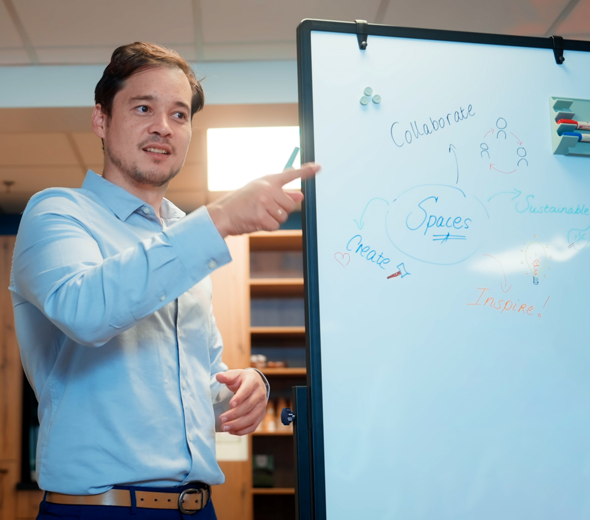 Legamaster Mobiles Whiteboard – Emaille, magnetisch, beidseitig – 76 × 120 cm
