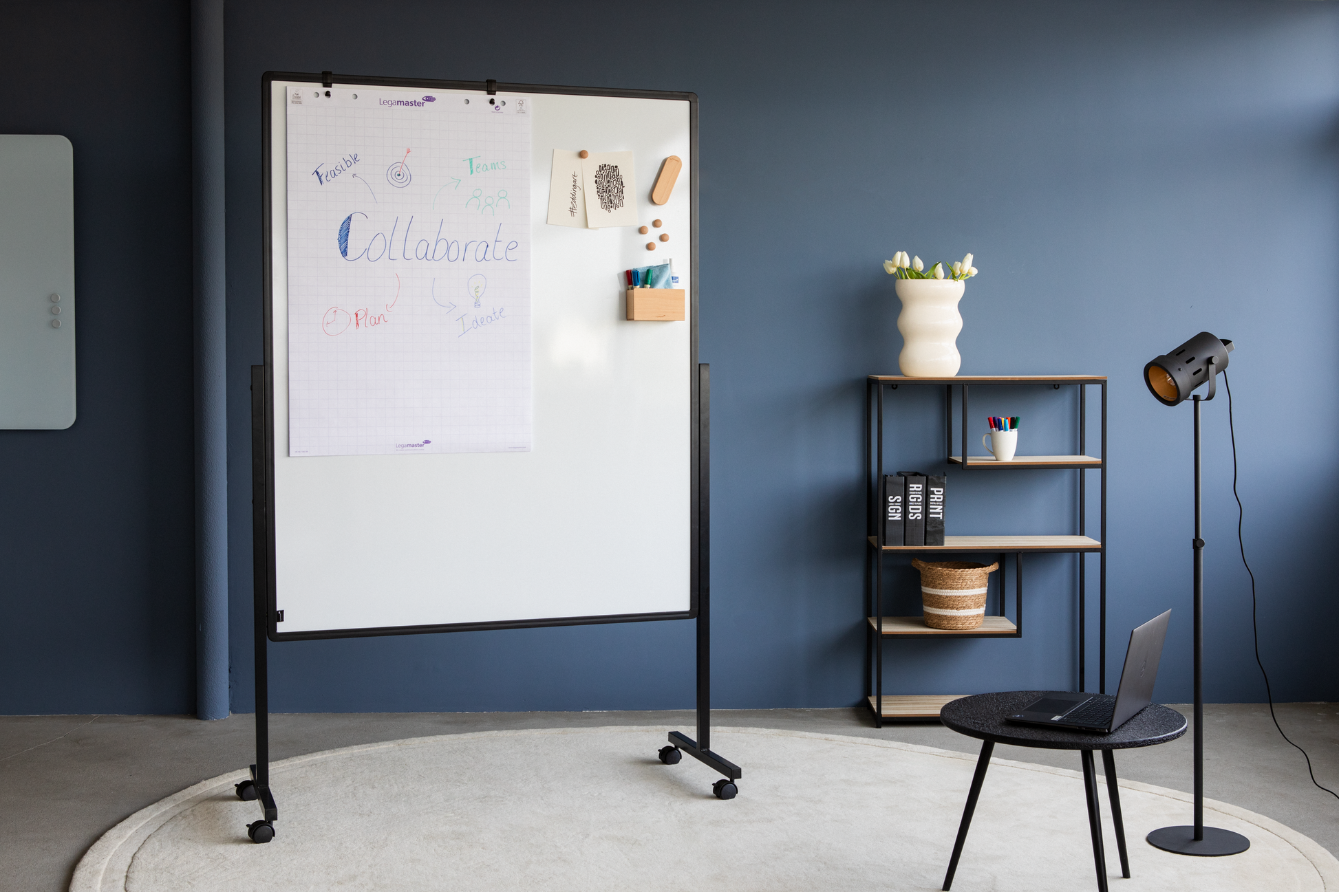 Legamaster Whiteboard – 150 × 120 cm, magnetisch, Aluminiumrahmen, mobil