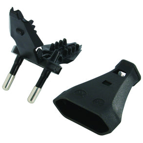 Steffen Abzweigstecker T26 – 2-pol, 2,5 A/250 V, 10er Pack, schwarz, IP20