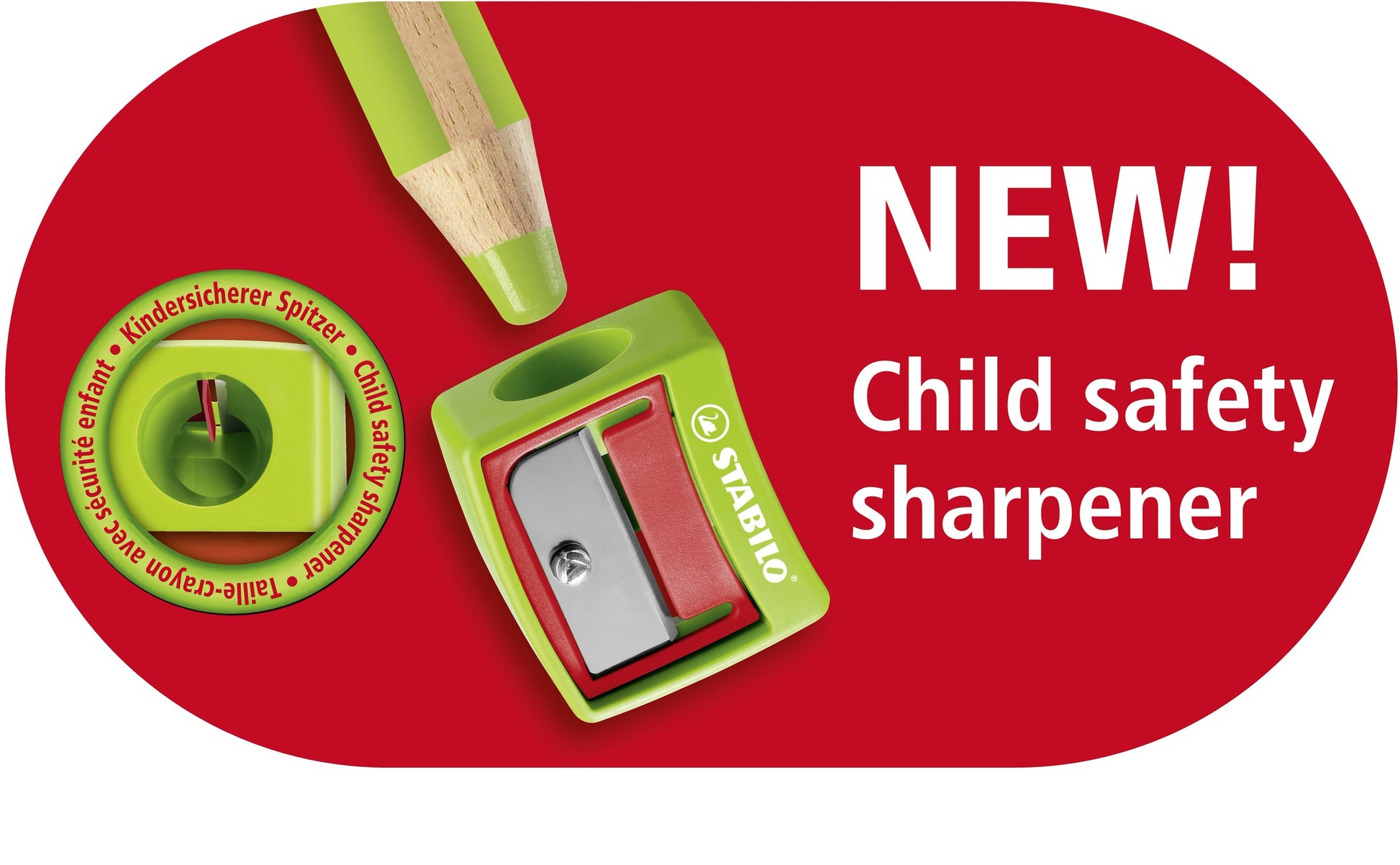 STABILO Spitzer – manuell, 1-Loch, ohne Behälter, für Ø 15 mm, für woody 3 in 1, Kunststoff, assortiert