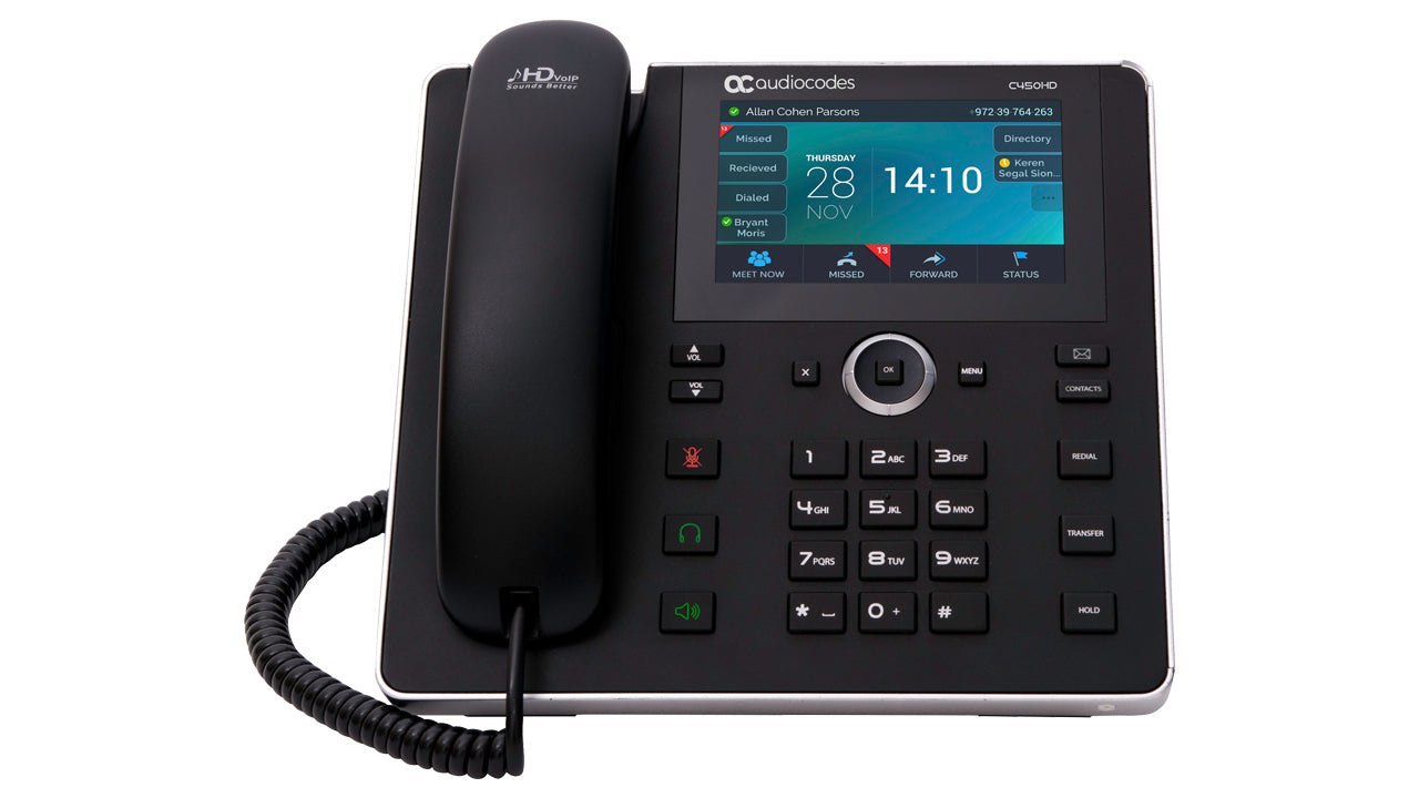 AudioCodes C450HD – IP-Telefon für Skype for Business, PoE, 2 Ethernet-Ports (10/100/1000)