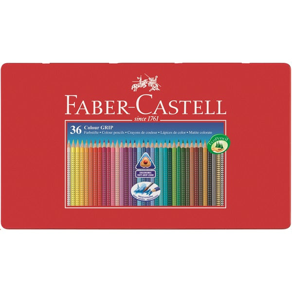 Faber-Castell Aquarellfarbstifte – 36 Farben, im Metalletui, Ø 3 mm, dreikantig, FSC