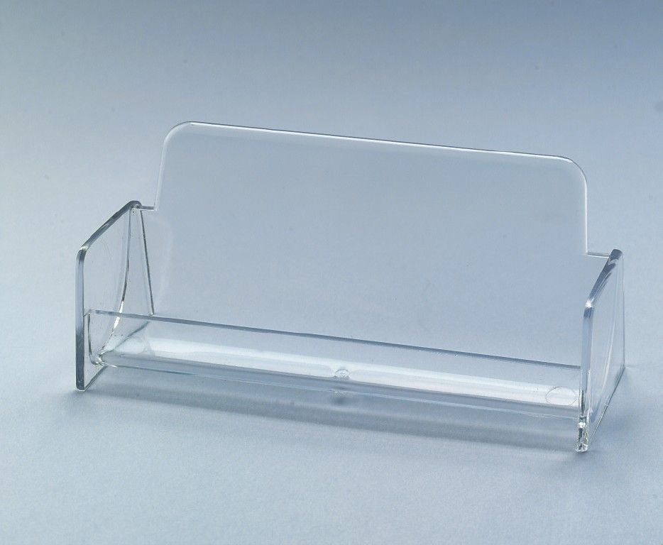 Sigel Visitenkarten-Aufsteller – Kunststoff, transparent, 102 × 47 mm – für Visitenkarten bis 97 mm Breite