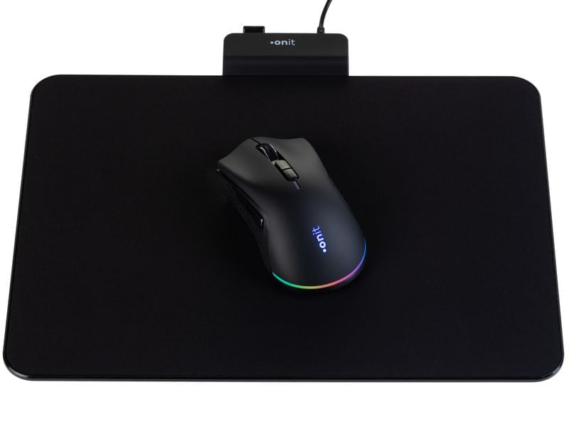 ONIT F02014 Maus & Mauspad (induktiv) – Maus – Kabellos (Bluetooth/2,4 GHz), 8000 DPI, rechts, schwarz
