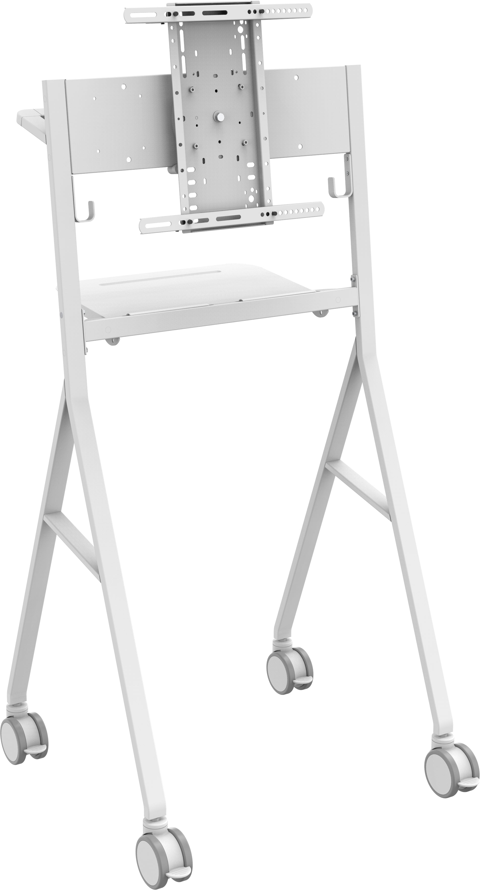 Vision TV-Wagen – 50–55" – VESA 200×200–400×400 – bis 45 kg, mit Rollen, für 1 Display – VFM-F10/WH