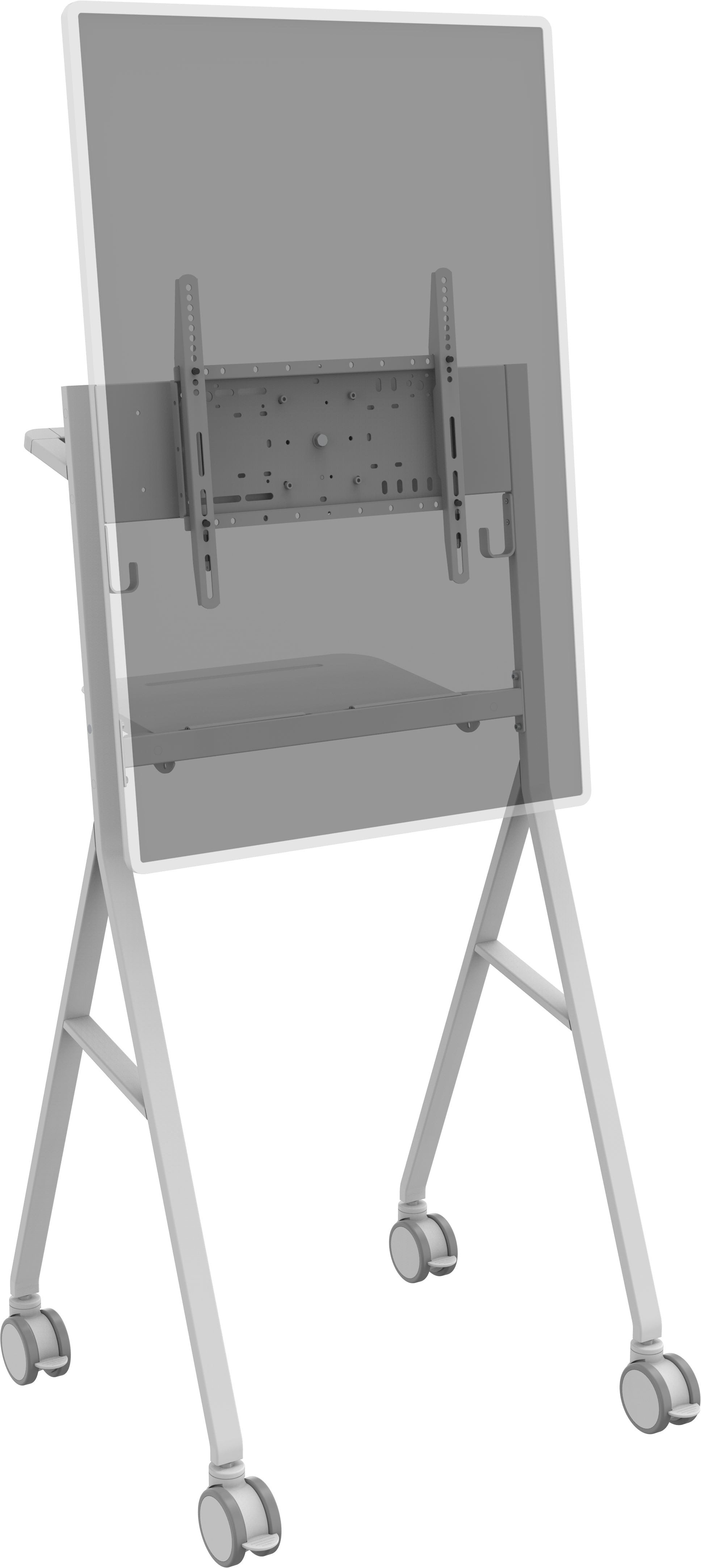 Vision TV-Wagen – 50–55" – VESA 200×200–400×400 – bis 45 kg, mit Rollen, für 1 Display – VFM-F10/WH