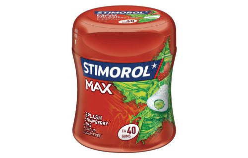 Stimorol Max Bottle Kaugummi – Erdbeere & Limette, zuckerfrei – 88 g
