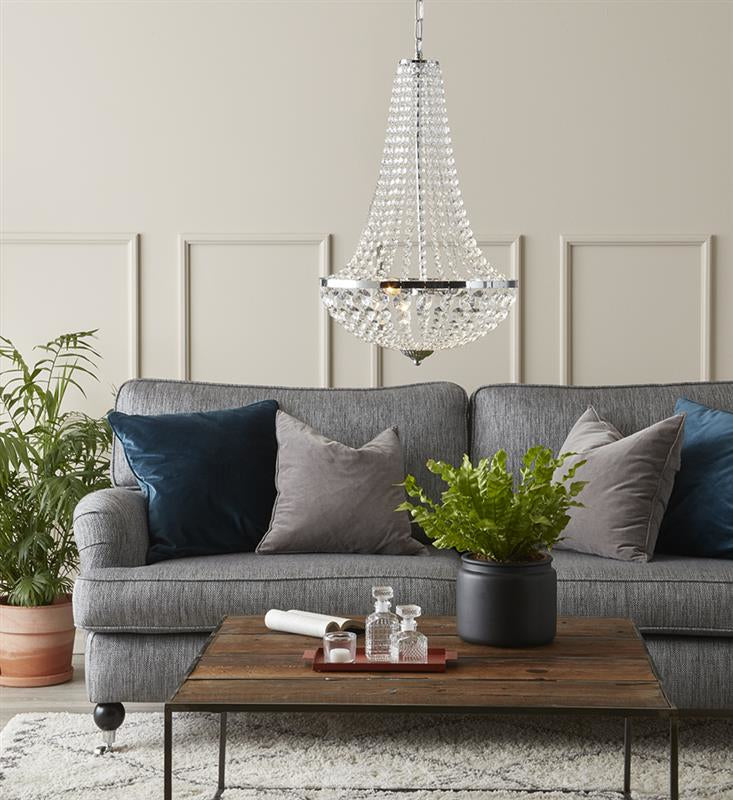 Markslöjd Pendelleuchte Gränsö – Ø 30 × 48 cm, 204 lm, 40 W, 2800 K, dimmbar, IP44, Chrom