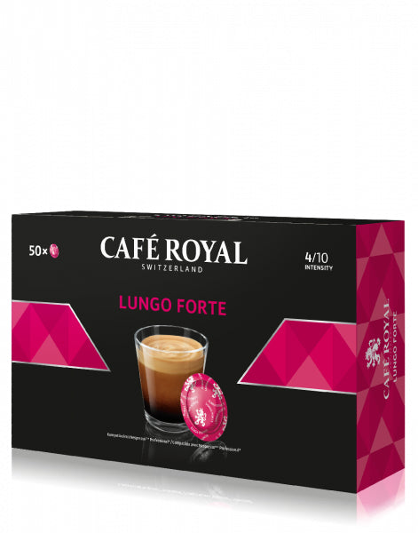 Café Royal Kaffeepads Lungo Forte – für Nespresso Professional & Café Royal Professional – Intensität 8 – 50 Stk.