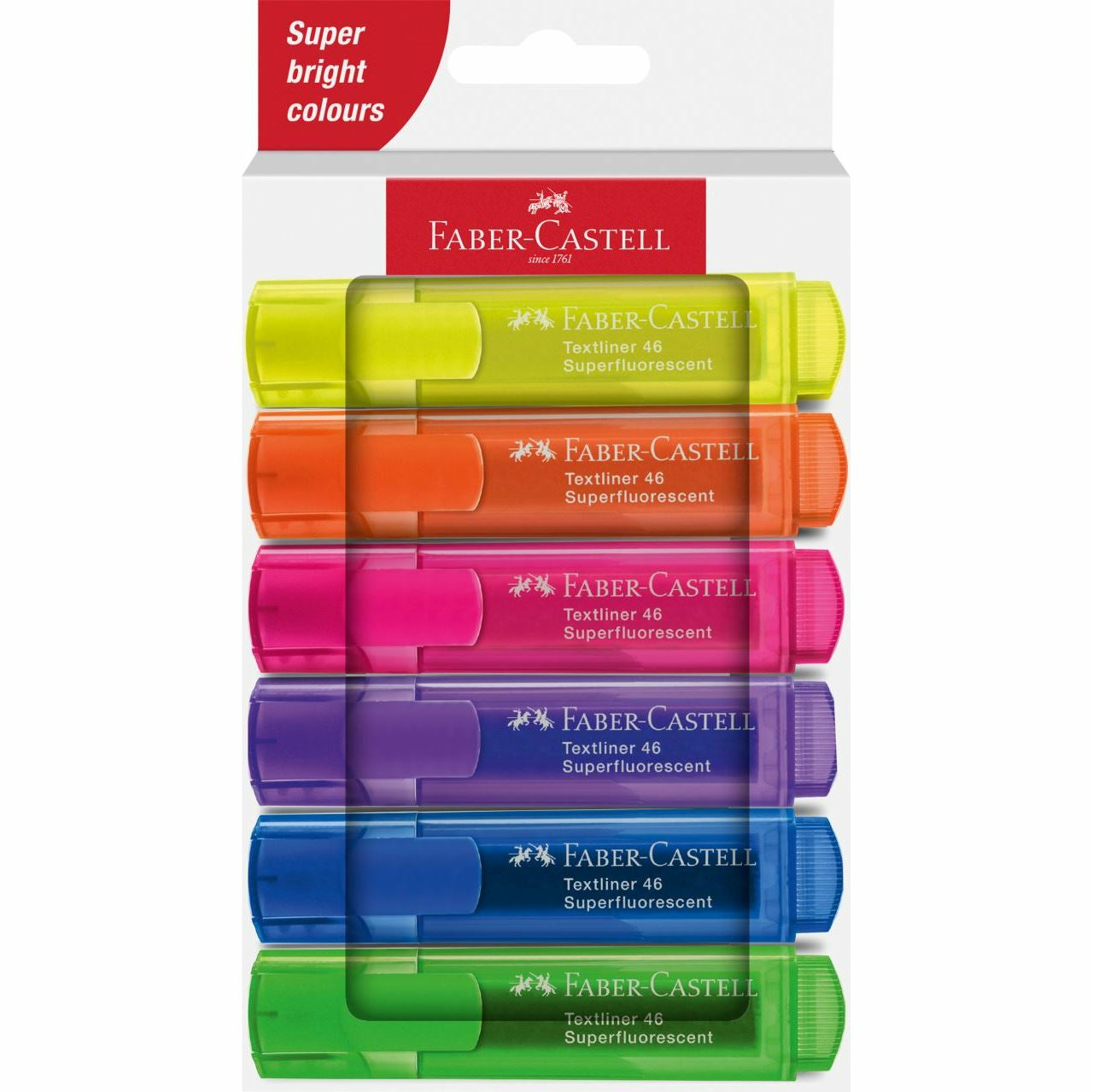 Faber-Castell Textmarker Set 6 Farben – Keilspitze, 1–5 mm, nachfüllbar