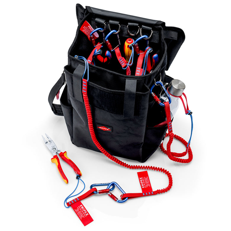Knipex 00 50 51 T LE Werkzeugrucksack 17 l – leer, mit Schultergurt, schwarz, B 250 × H 470 × T 150 mm