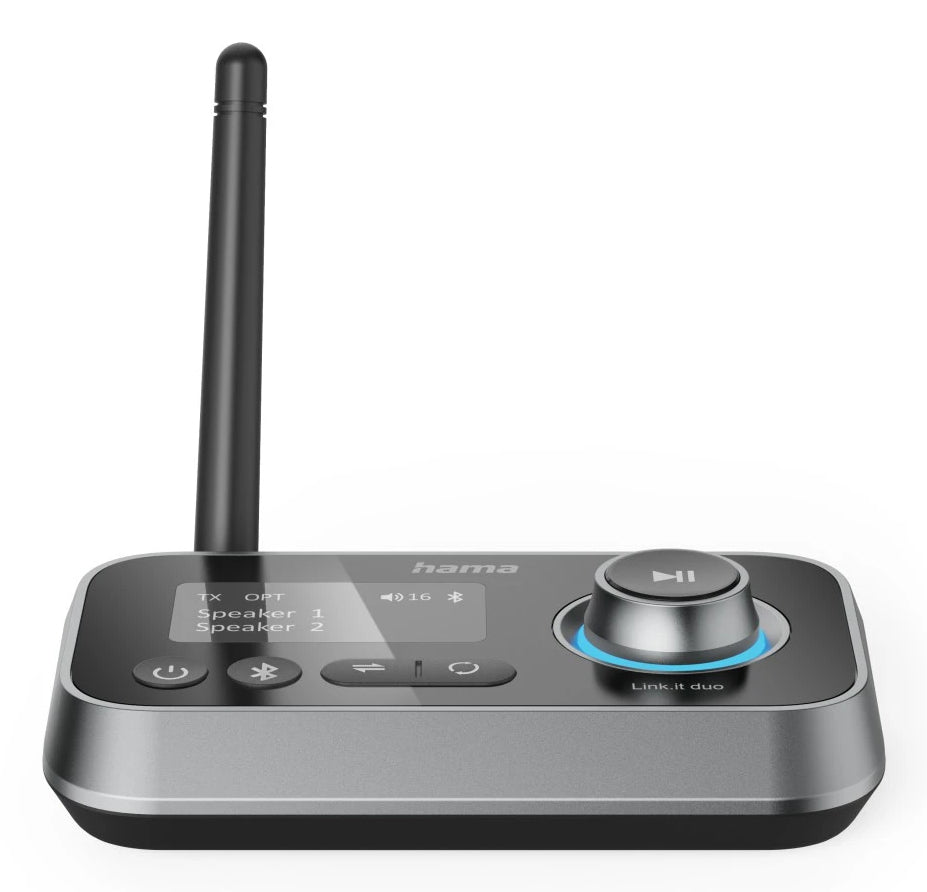 Hama Link.it duo – Bluetooth Audio-Adapter (Tx/Rx) – Bluetooth 5,2, 10 m – aptX – USB – schwarz