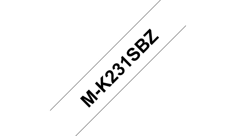 Brother MK231SBZ Schriftband – Schwarz auf Weiss – 12 mm × 4 m, nicht laminiert – für Brother P-touch
