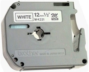 Brother MK231SBZ Schriftband – Schwarz auf Weiss – 12 mm × 4 m, nicht laminiert – für Brother P-touch