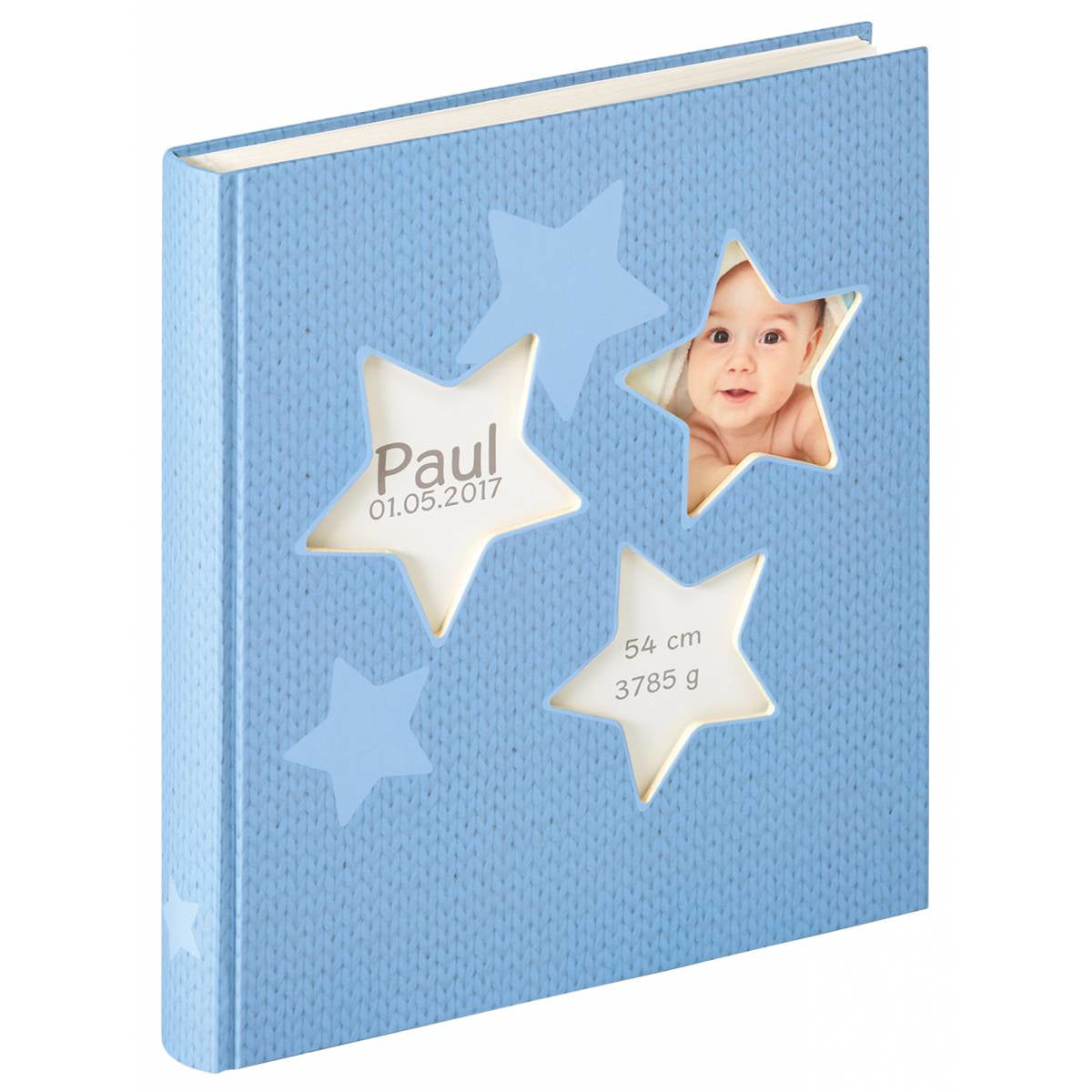 Walther Design Walther Fotoalbum Estrella – blau, illustrierter Vorspann, Karton, 280 × 305 mm