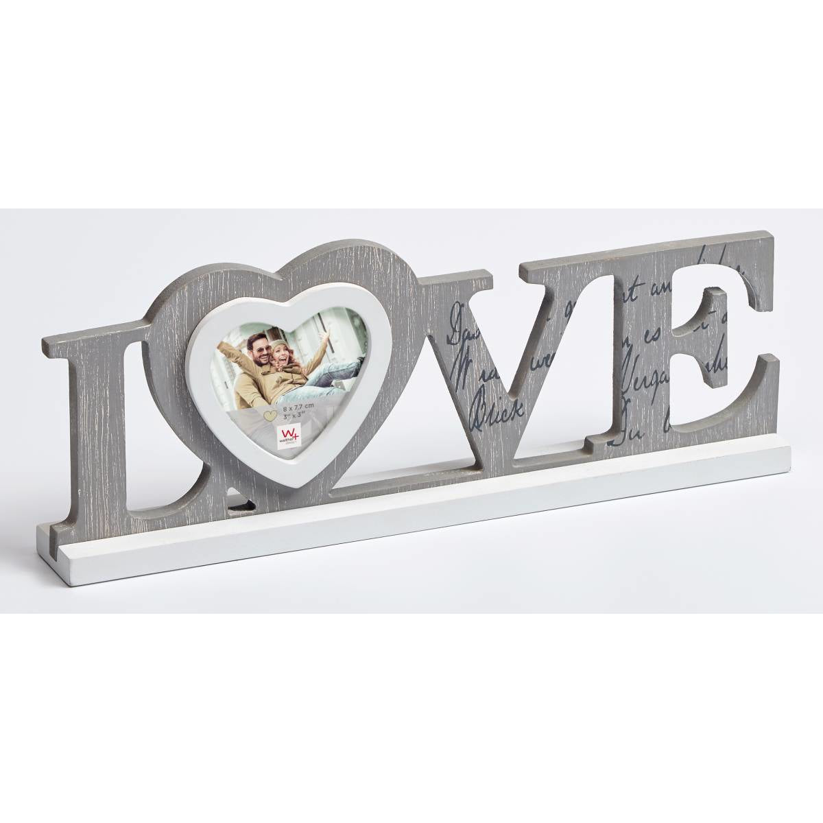 Walther Design Bilderrahmen Love, MDF-Platte, Grau, 33 × 12,7 × 4,2 cm – eco:plus