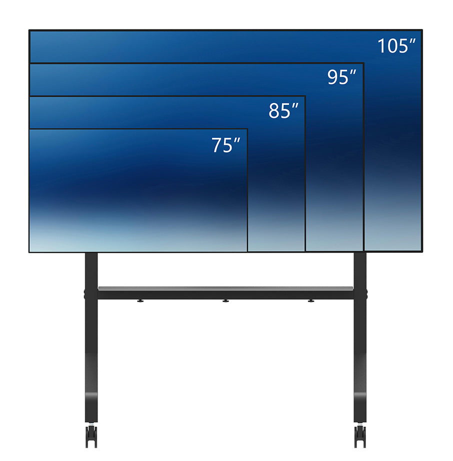 Neomounts FL50-575BL1 – Trolley, höhenverstellbar, für 65–109,8", VESA 100×100–1000×600, bis 125 kg, schwarz