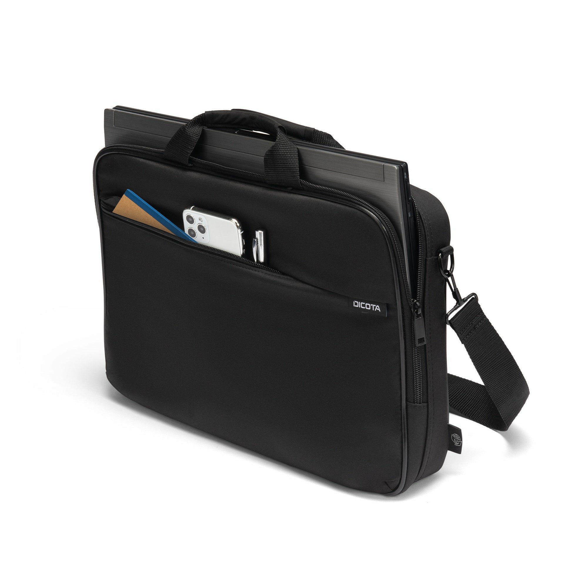 DICOTA Notebook-Tasche für Notebooks bis 17,3" – Abnehmbarer Gurt, Gepolstertes Fach – Schwarz