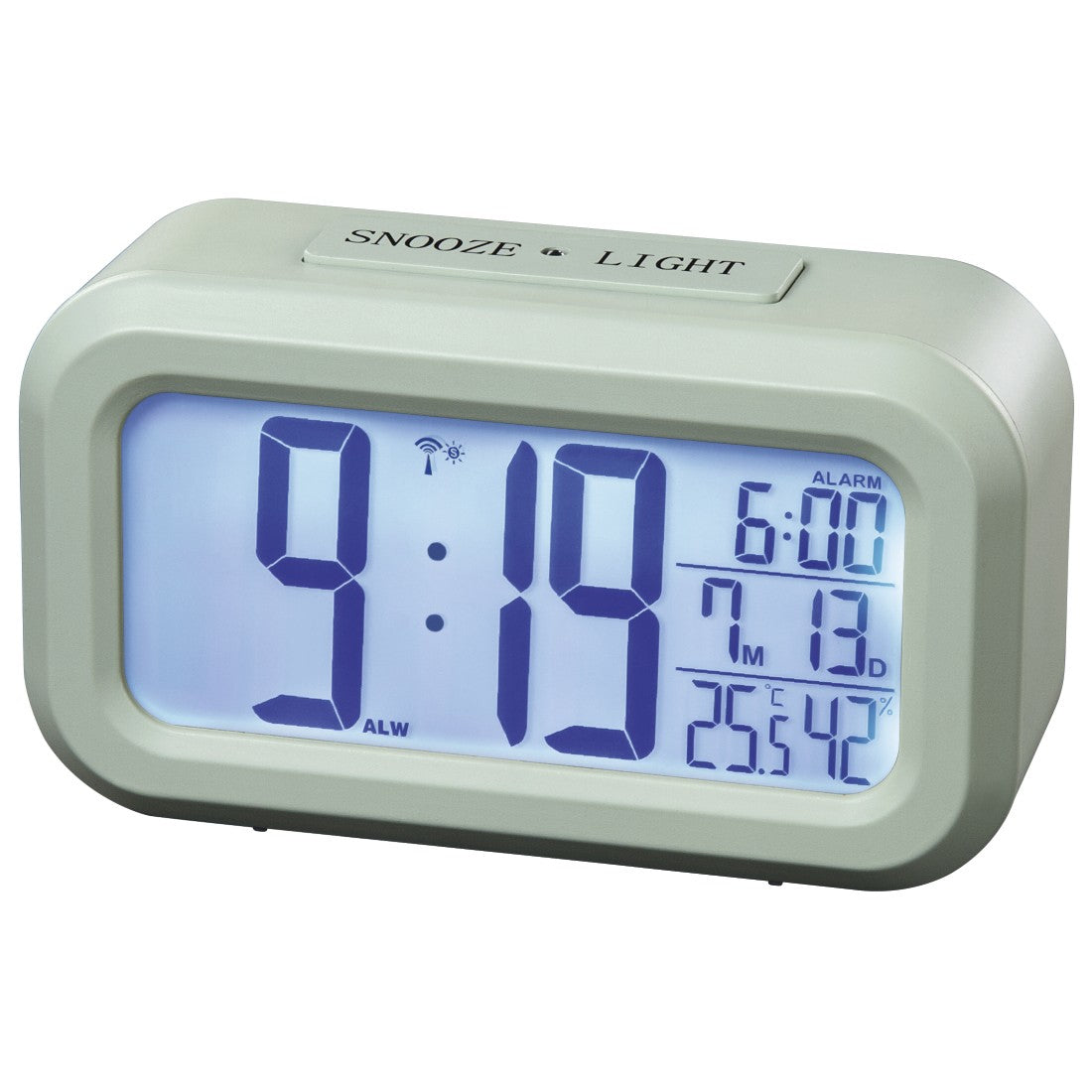 Hama RC 660 Digitalwecker – Funk, Snooze, Thermometer, 11,6 × 6,5 × 4,0 cm, Mint