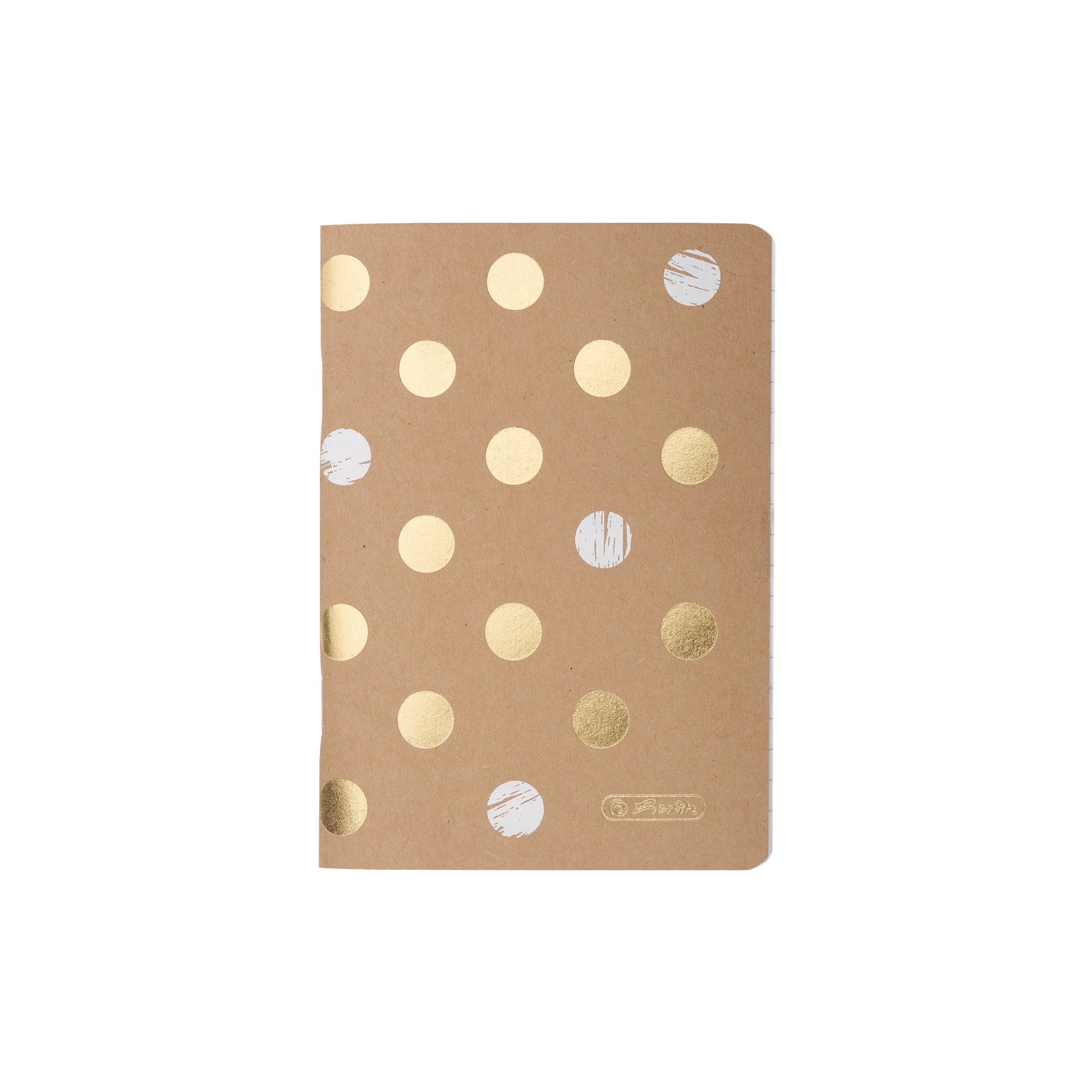 Herlitz Pure Glam Notizheft – A6 – Liniert – 16 Blatt – 70 g/m², Punktmuster, Abgerundete Ecken, Gold