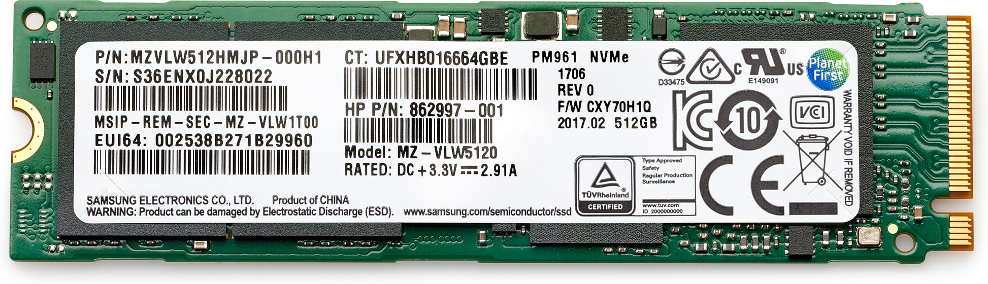 HP 512 GB – M.2 2280, PCIe 4.0 NVMe