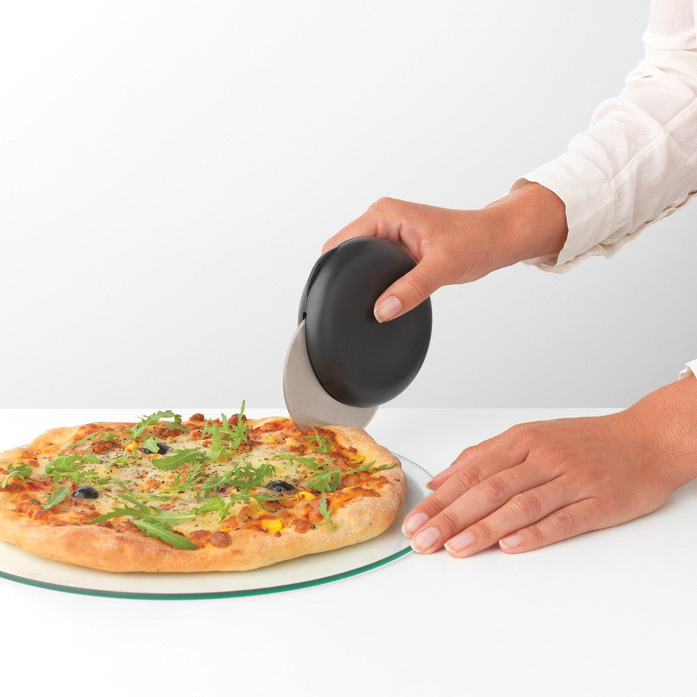 Brabantia Pizzaschneider Ø 11 × 2,8 cm, Edelstahl/Nylon, mit Klingenschutz, Anthrazit