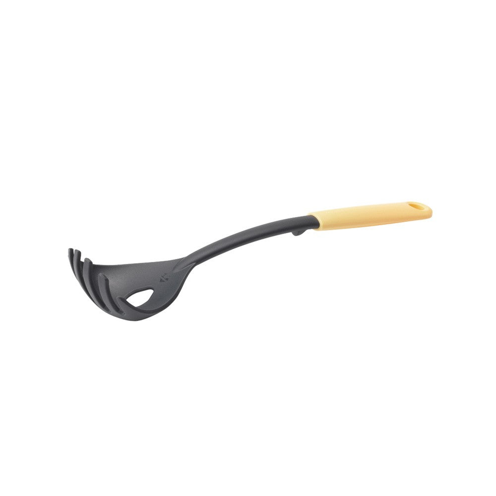 Brabantia Spaghettilöffel 30 cm, Kunststoff, spülmaschinenfest, hitzebeständig bis 220 °C, schwarz/gelb