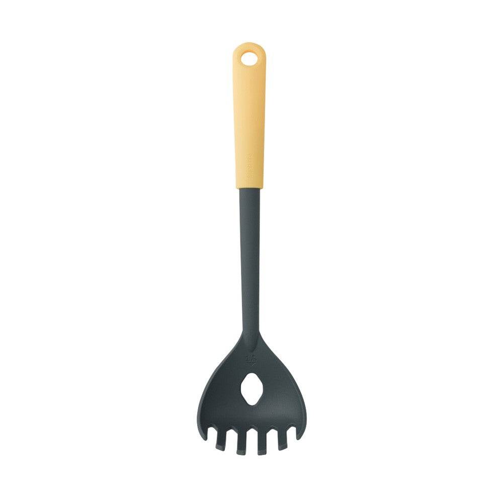 Brabantia Spaghettilöffel 30 cm, Kunststoff, spülmaschinenfest, hitzebeständig bis 220 °C, schwarz/gelb