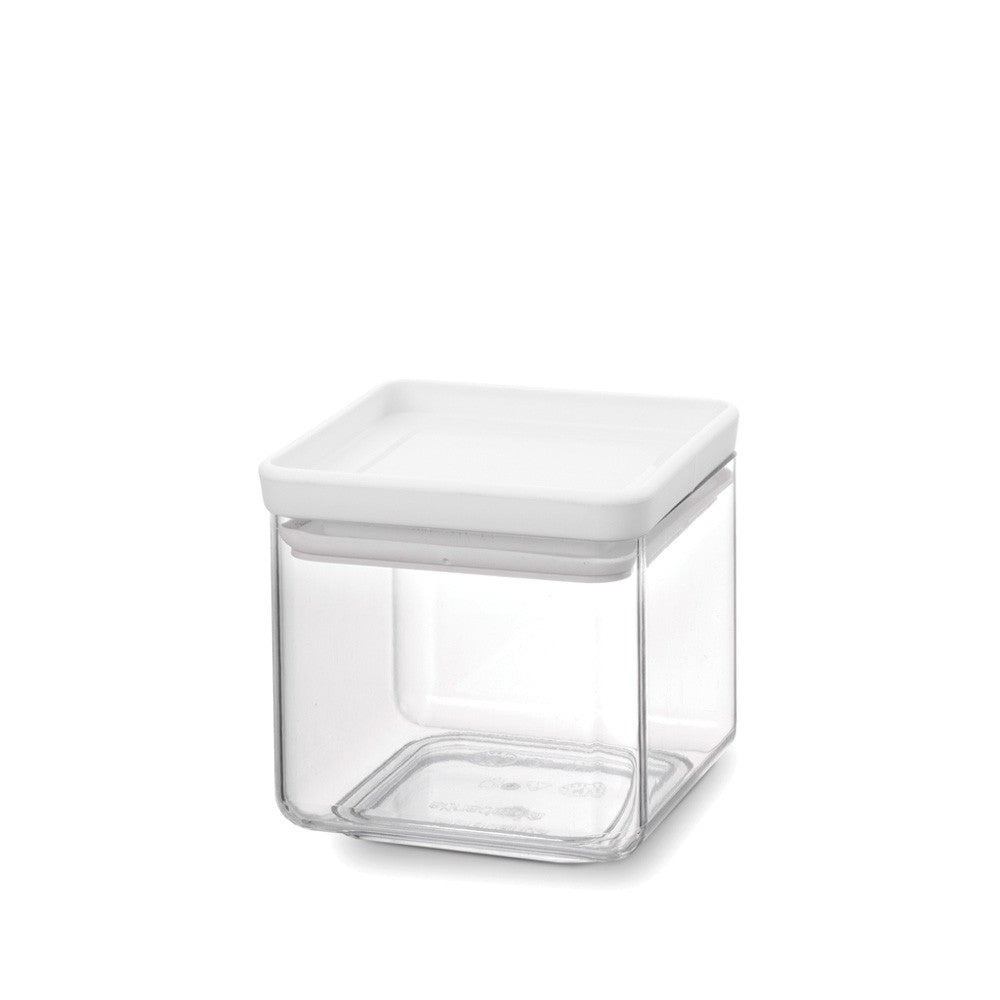 Brabantia Vorratsdose 700 ml, 11 × 11 × 10,5 cm, Kunststoff/Silikon, Transparent/Weiss