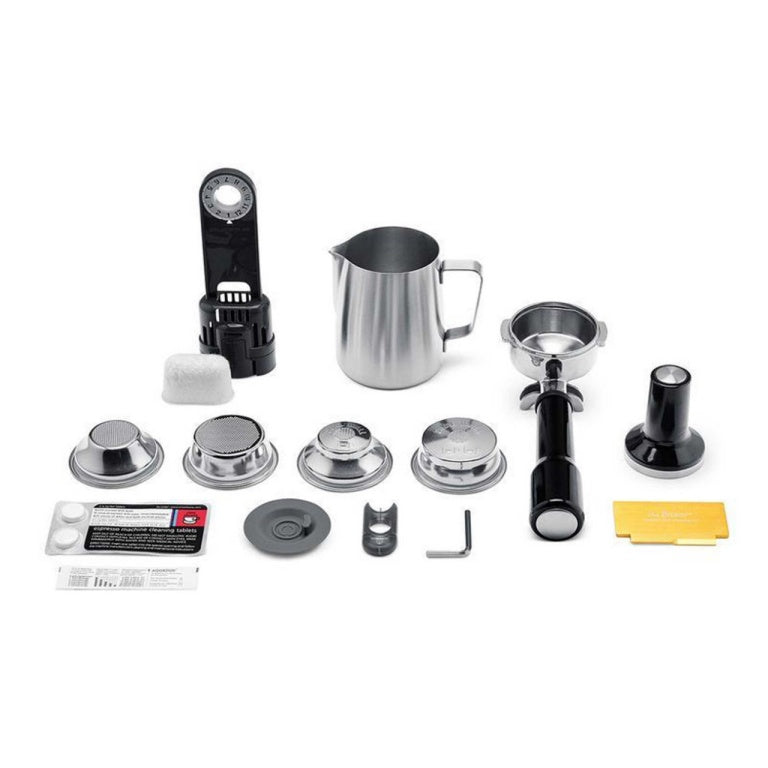 Sage Espressomaschine (Siebträger) – 15 bar, 2,5 l, Milchschaumdüse, Silber, 37 × 36 × 36 cm