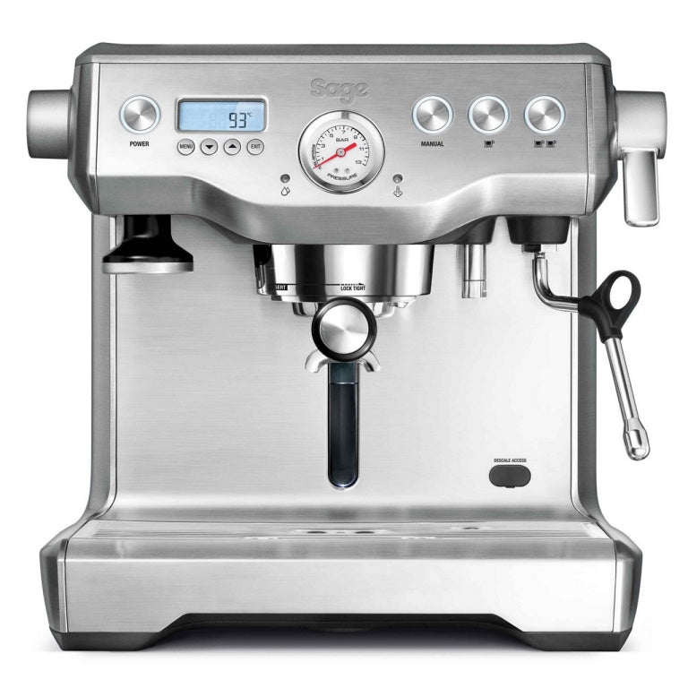 Sage Espressomaschine (Siebträger) – 15 bar, 2,5 l, Milchschaumdüse, Silber, 37 × 36 × 36 cm