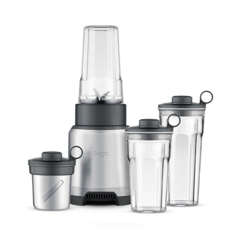 Sage Smoothie-Mixer Boss To Go Plus – 700 ml, 2×500 ml, 1000 W, spülmaschinenfest – silber/transparent