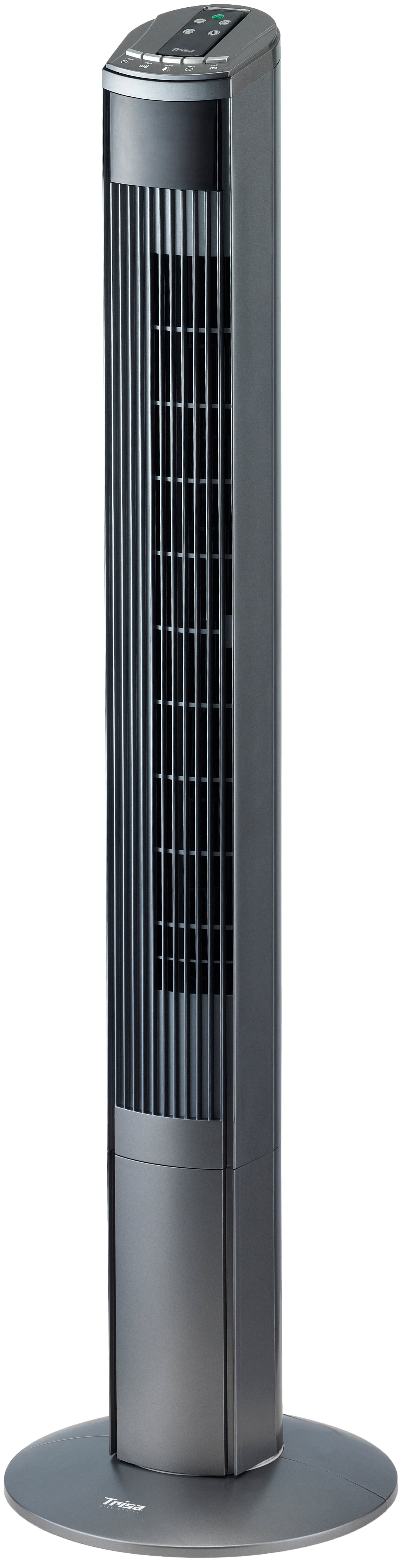 Trisa Turmventilator Fresh Breeze – 45 W, 3 Stufen, oszillierend, Timer, Fernbedienung, Silber